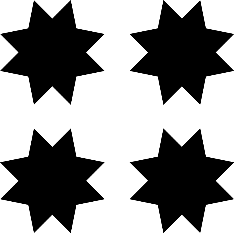 Geometrik pvc halı siyah yıldız Şekilleri - TenStickers
