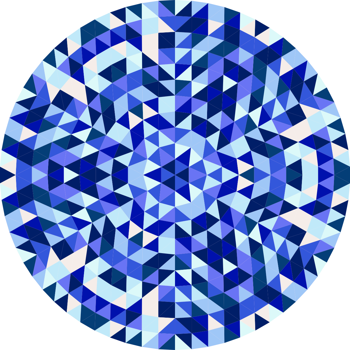Geometrik pvc halı dairevi mavi desen - TenStickers
