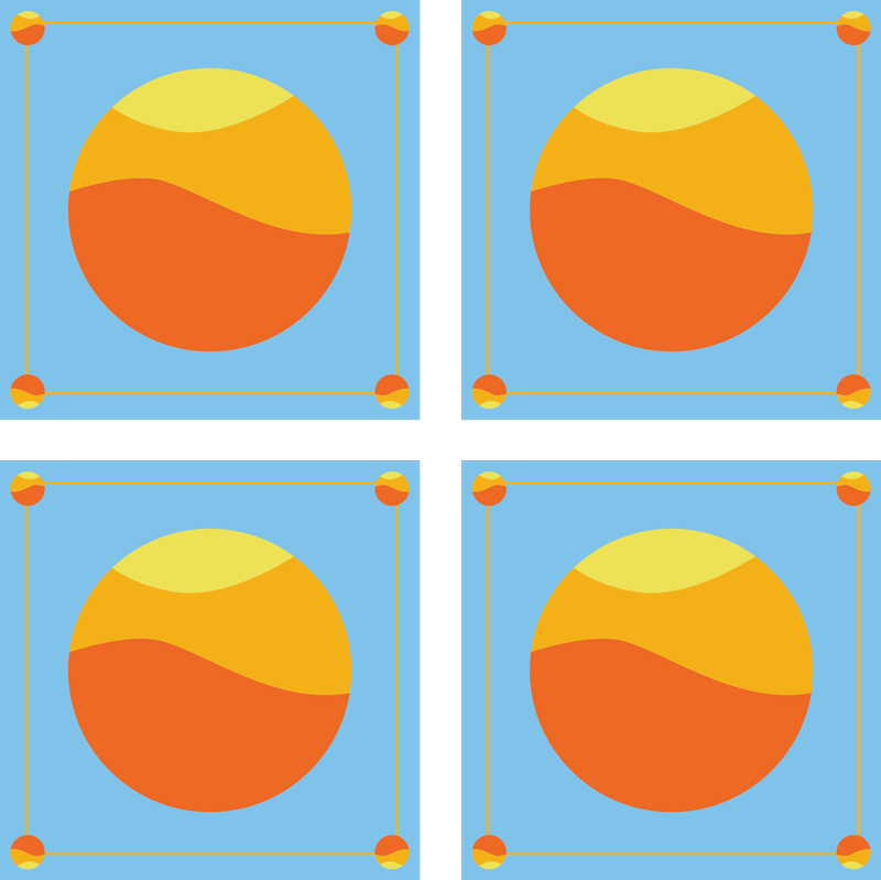 Geometrik pvc halı renkli geometrik daireler - TenStickers
