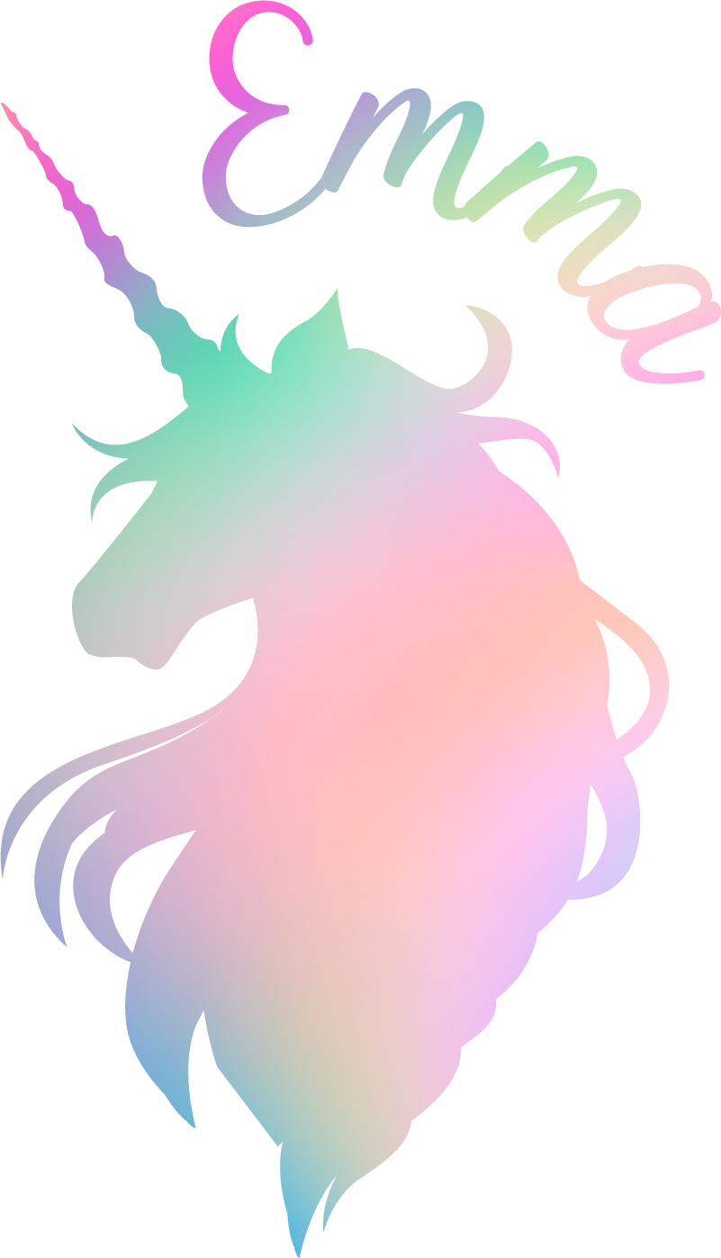 Çocukta pvc halı kişiselleştirilebilir unicorn silueti - TenStickers