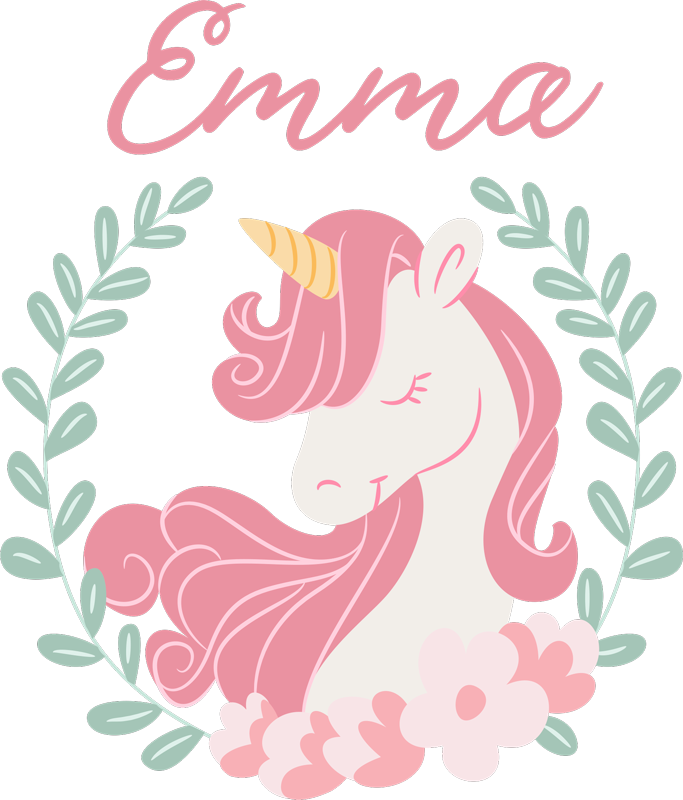 Çocukta pvc halı kişisel unicorn prenses - TenStickers