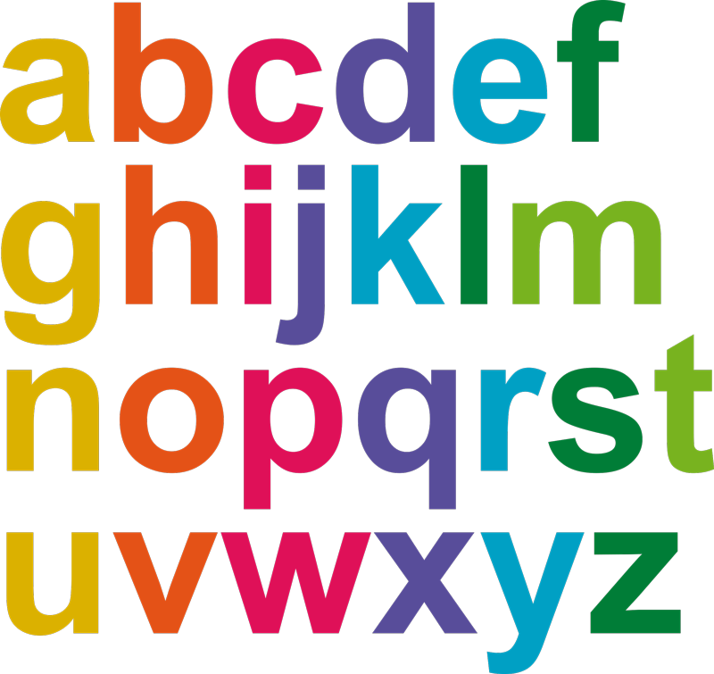 Çocukta pvc halı renkli minimal alfabe - TenStickers