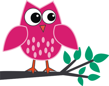 Çocukta pvc halı - dalda pembe baykuş - TenStickers