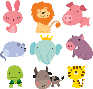 Çocukta pvc halı hayvanlı stickerlar - TenStickers