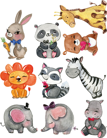Çocukta pvc halı orman hayvanları stickerları - TenStickers