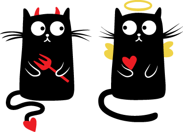 Çocukta pvc halı iyi ve kötü kedi - TenStickers