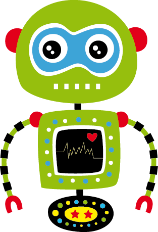 Çocukta pvc halı yeşil robot - TenStickers