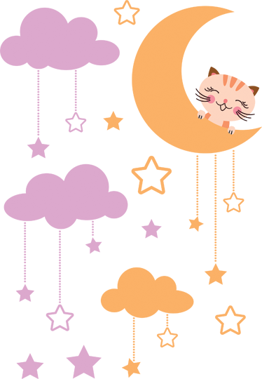 Çocukta pvc halı ayıcık ve ay temalı - TenStickers