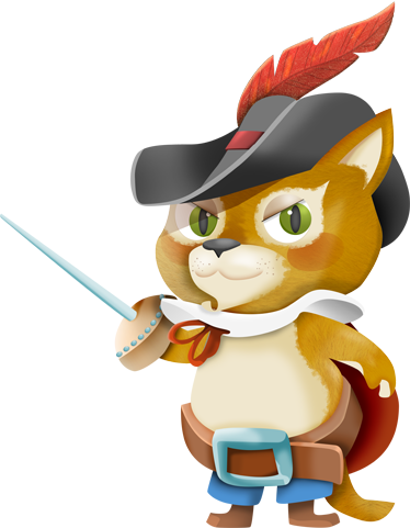 Çocukta pvc halı - kedi Şapkalı puss - TenStickers