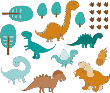 Çocukta pvc halı dinozor manzaralı sticker - TenStickers