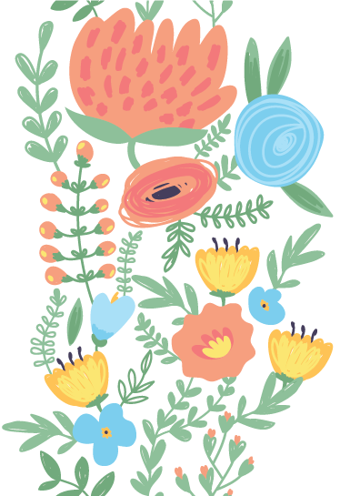 Çocukta pvc halı - kapı için çiçekli yapışkan - TenStickers