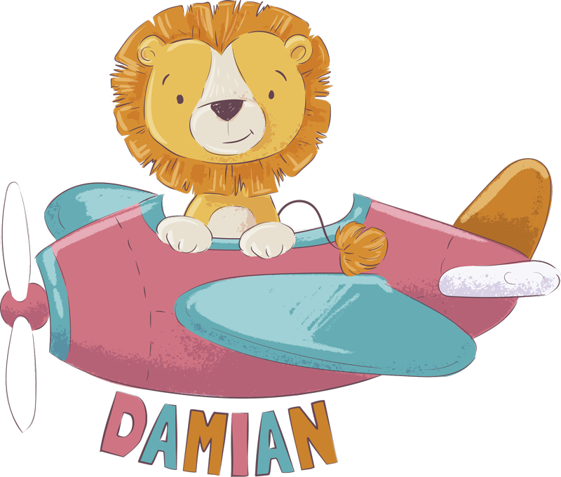 Çocukta pvc halı kişiye özel aslan - TenStickers