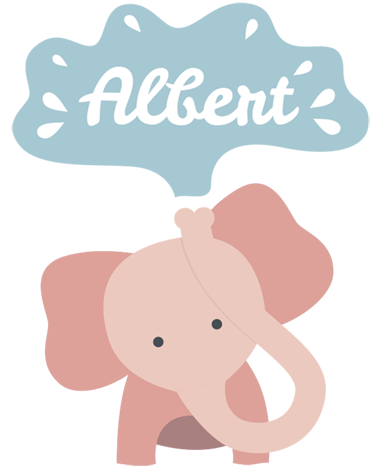 Çocukta pvc halı kişiye özel bebek fili - TenStickers