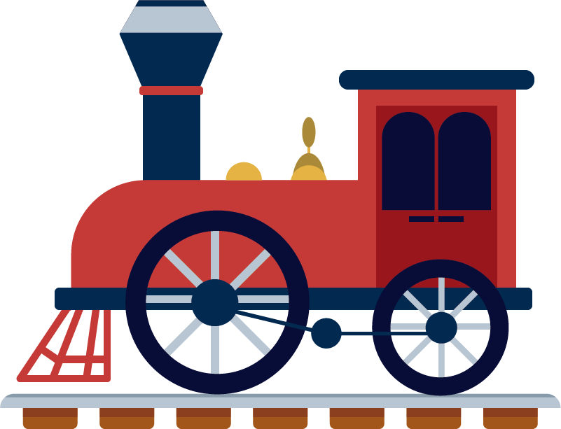 Çocukta pvc halı kırmızı eski tren - TenStickers