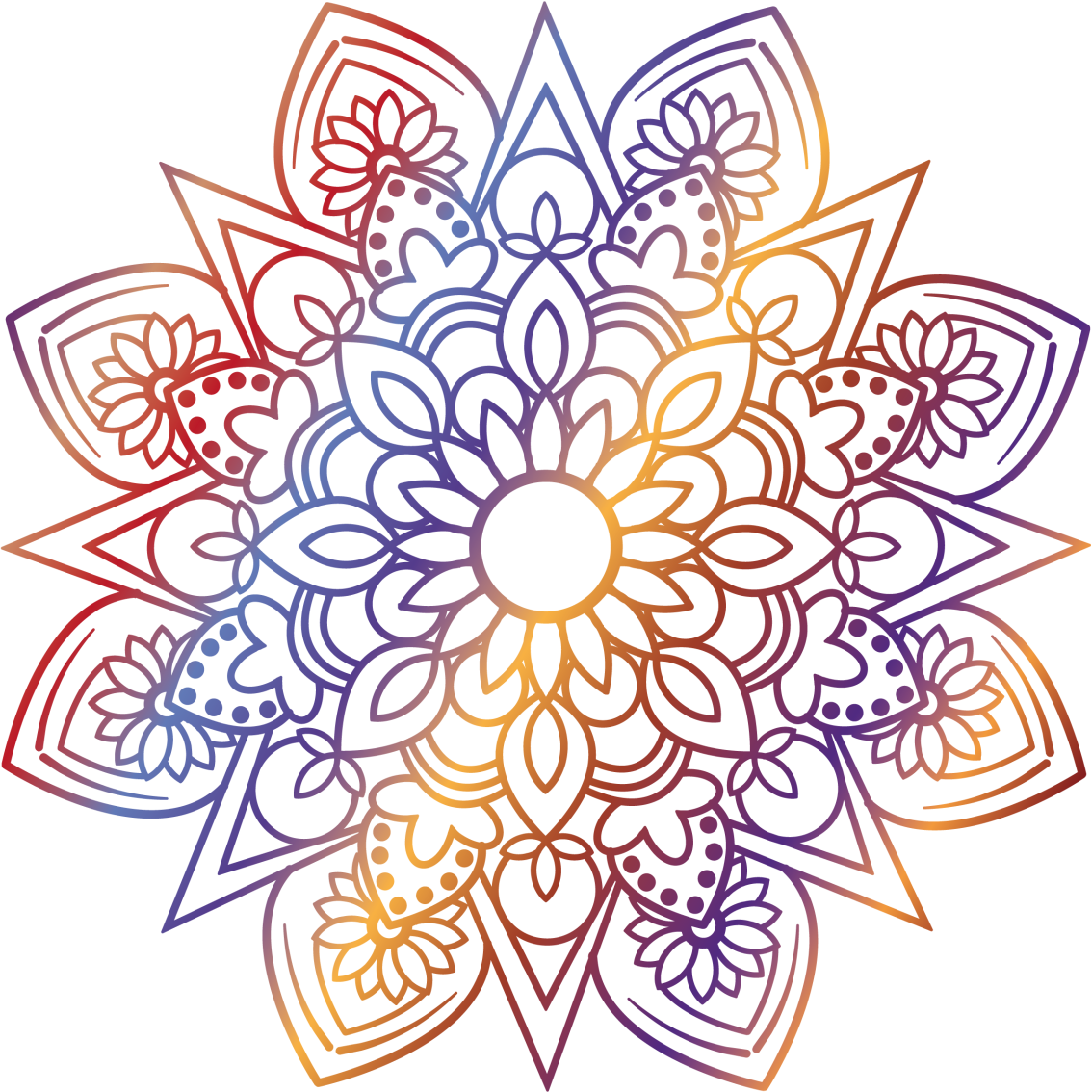 Yatak odası pvc halı canlı ateşli mandala - TenStickers