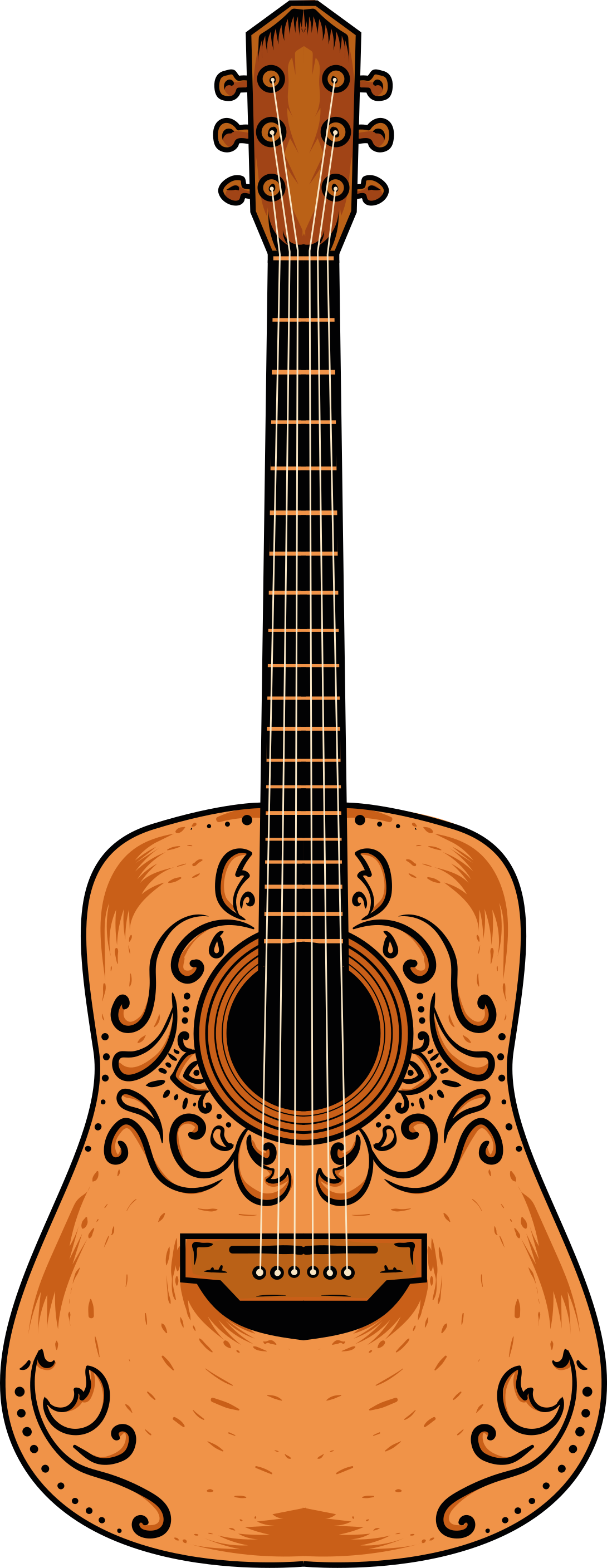 Yatak odası pvc halı turuncu gitar - TenStickers
