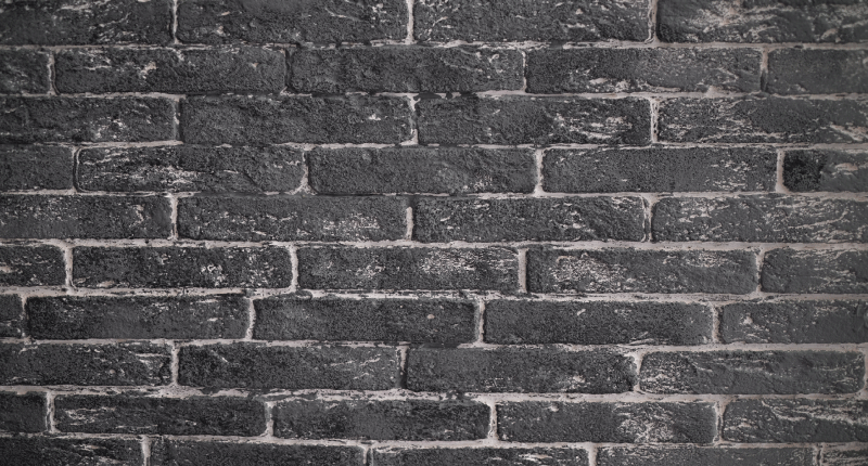 Yatak odası pvc halı taş tuğla gri duvar - TenStickers