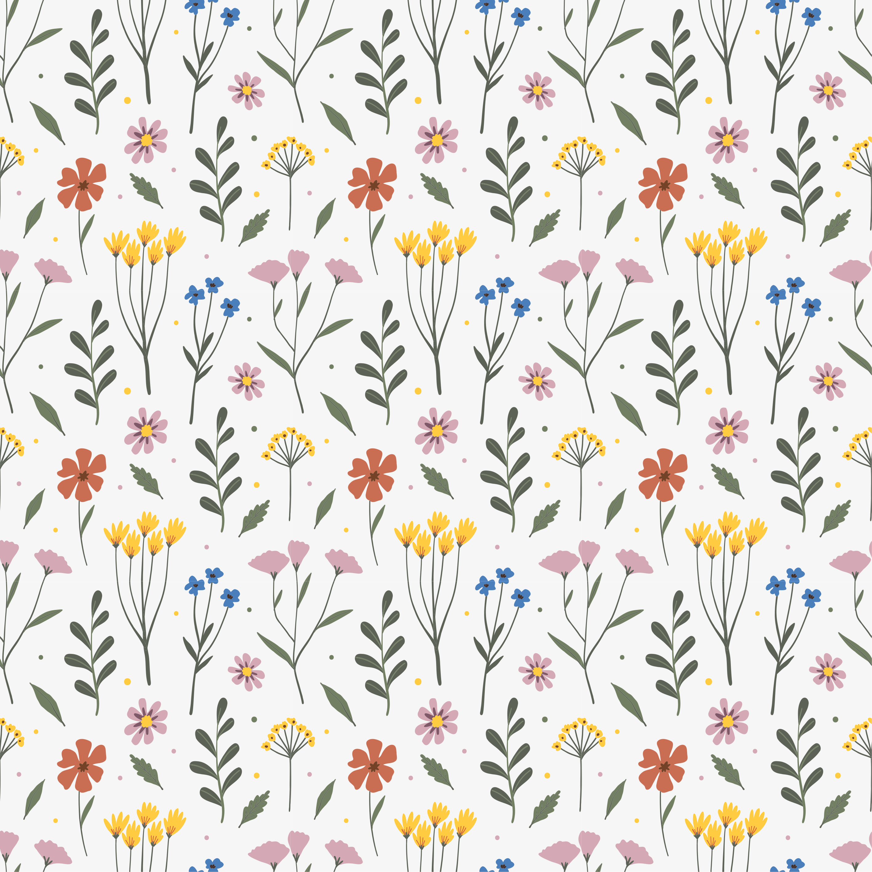 Yatak odası pvc halı - bahçe çok renkli çiçek deseni - TenStickers