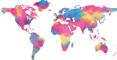 Dünya haritası pvc halı - tie dye tasarımı - TenStickers