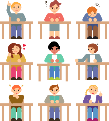 Çocukta pvc halı - sınıf temalı sticker koleksiyonu - TenStickers