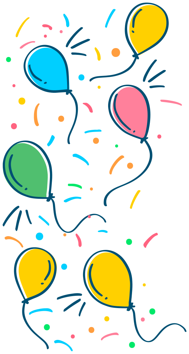 Çocukta pvc halı - konfeti ile balon - TenStickers