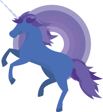 Çocukta pvc halı mavi ve mor unicorn formu - TenStickers
