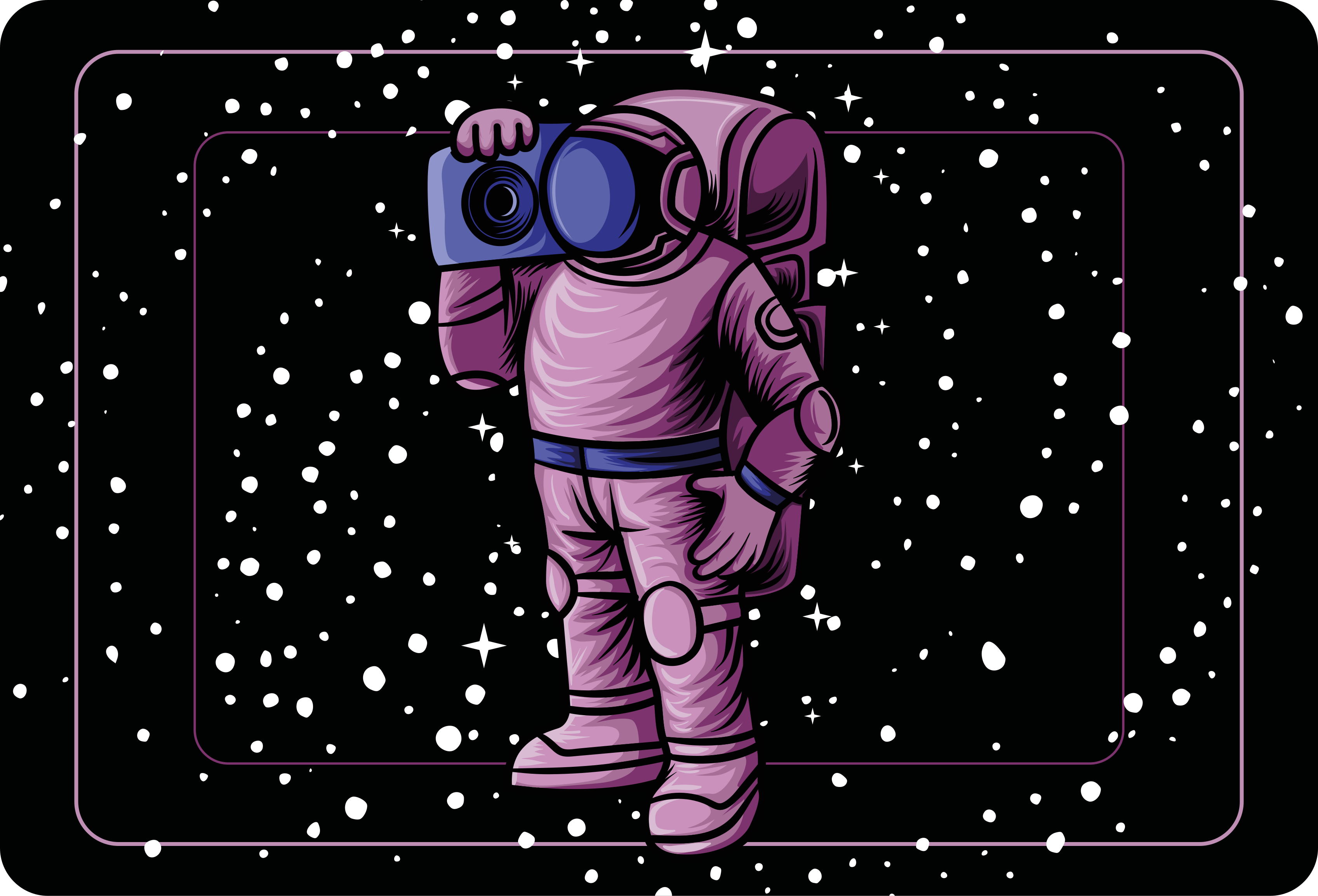 Çocukta pvc halı - astronot radyo kaydı tutuyor - TenStickers