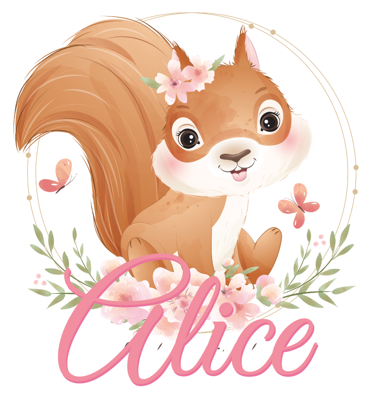 Çocukta pvc halı isimli sevimli sincap - TenStickers