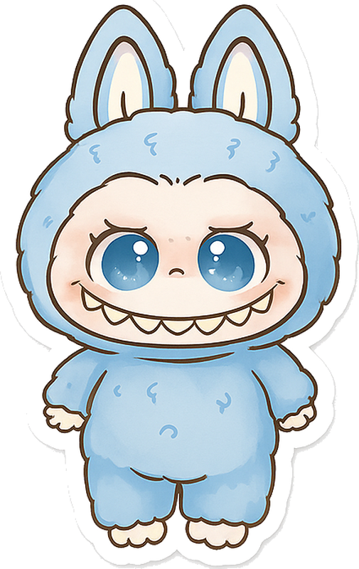 Çocukta pvc halı mavi canavar bebek - TenStickers