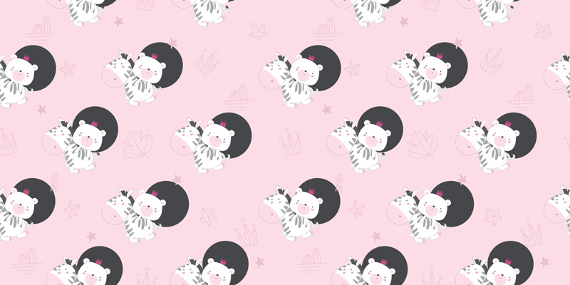 Çocukta pvc halı bebek zebra ve ayı mobilyası - TenStickers
