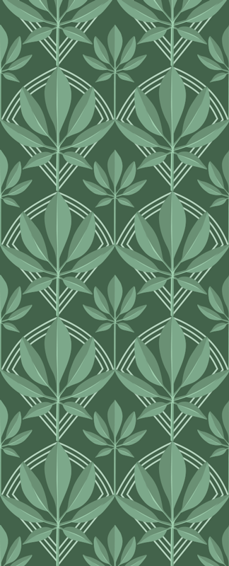 Banyo pvc halı art deco küçük Şişe yeşil yapraklar - TenStickers