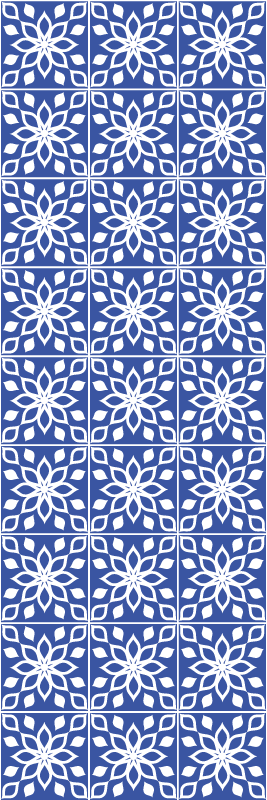 Banyo pvc halı mavi güney seramik deseni - TenStickers