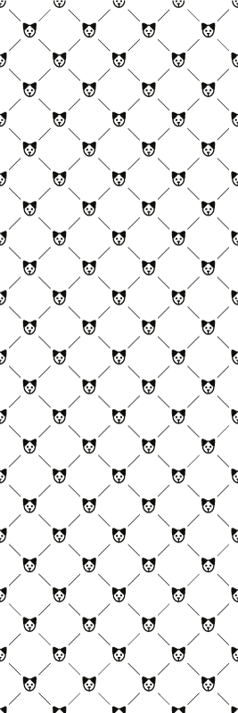 Banyo pvc halı geometrik siyah beyaz köpek deseni - TenStickers
