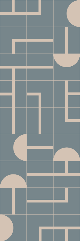 Banyo pvc halı - gri mavi modern geometrik desen - TenStickers