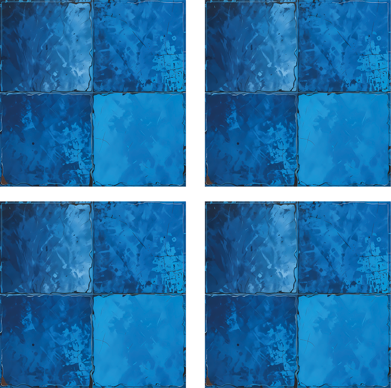 Banyo pvc halı - deniz mavisi kare motif - TenStickers