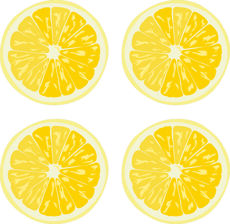 Mutfak pvc halı sliced lemons paket Çıkartmaları - TenStickers