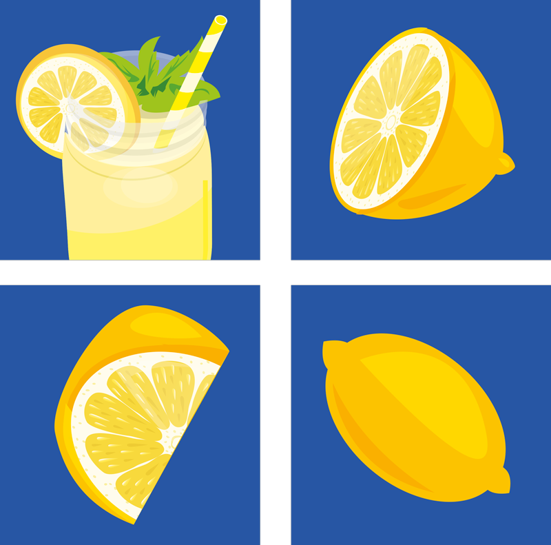 Mutfak pvc halı limon suyu desenli - TenStickers