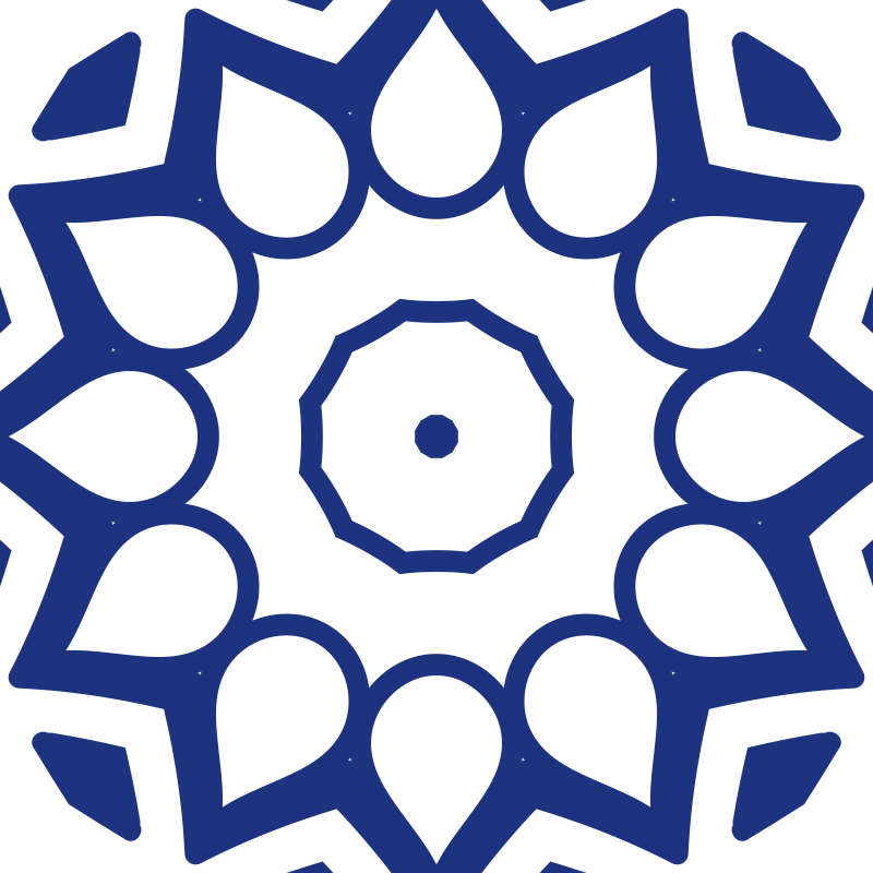 Mutfak pvc halı delfts mavi mandala çiçekleri - TenStickers