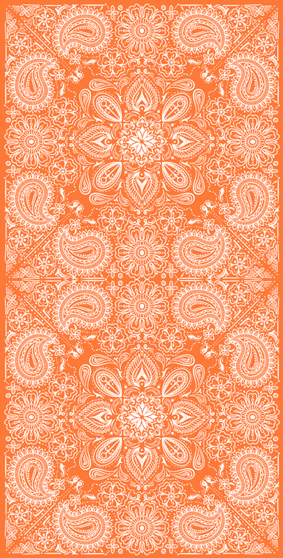 Mutfak pvc halı paisley desenli buzdolabı - TenStickers