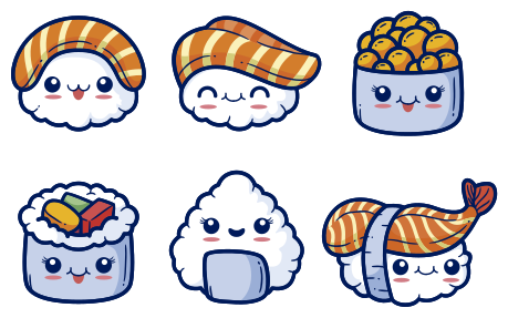Mutfak pvc halı sevimli sushi - TenStickers