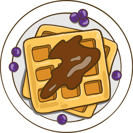 Mutfak pvc halı belçika waffle illüstrasyon çıkartmaları 1 - TenStickers