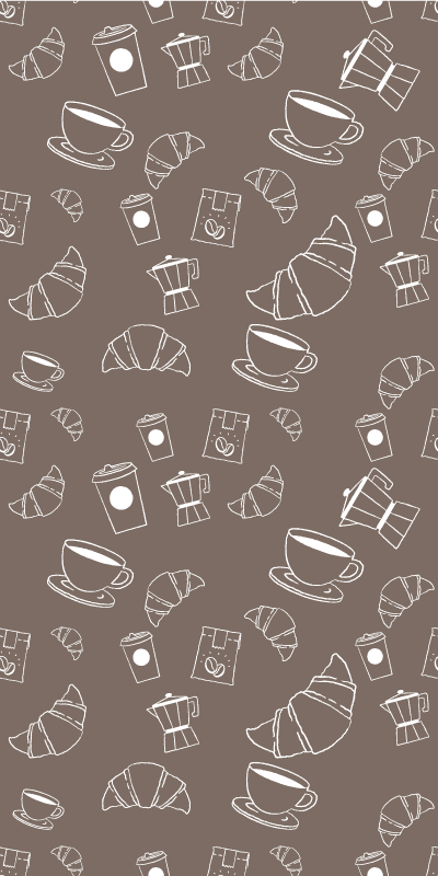 Mutfak pvc halı croissant kafe patron - TenStickers