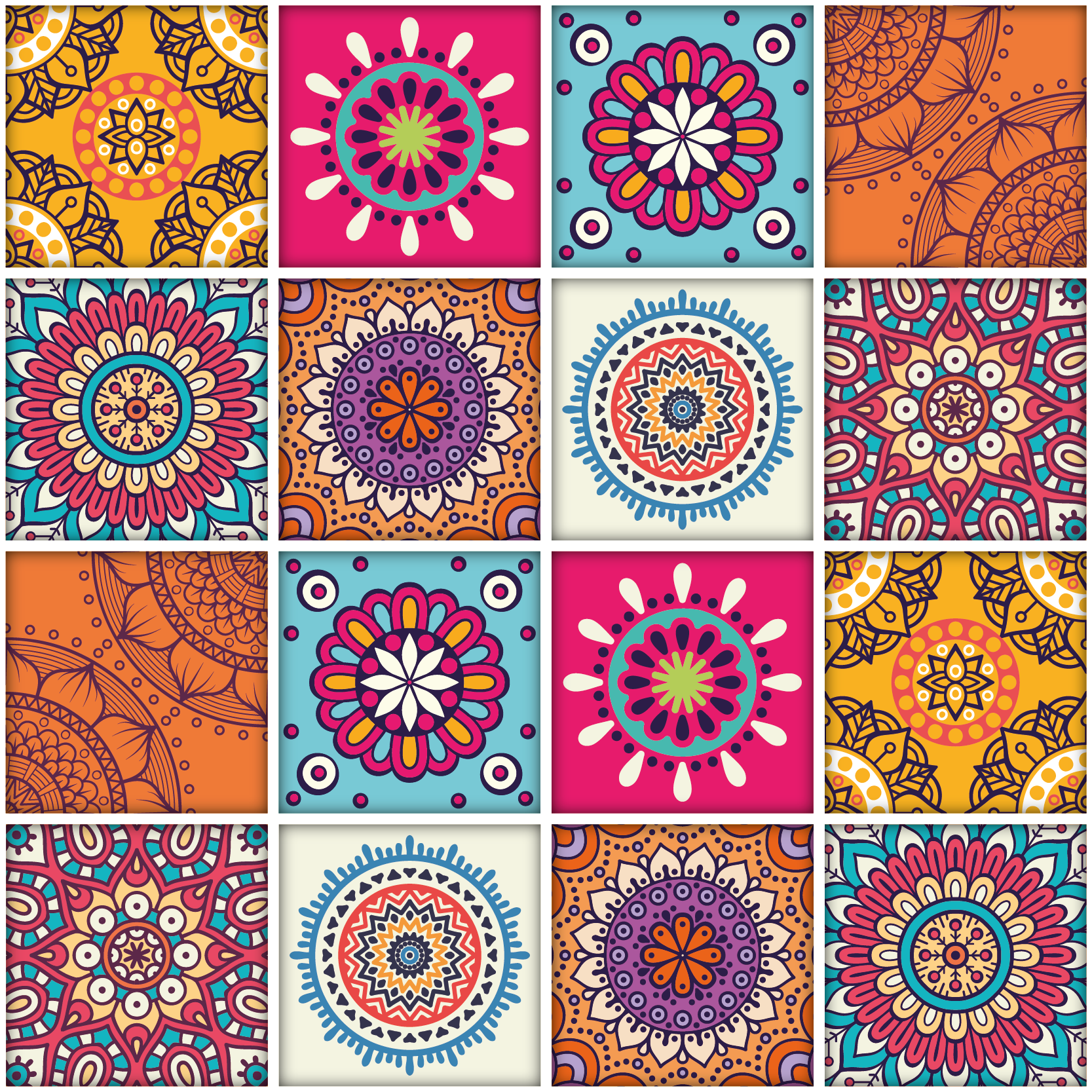 Mutfak pvc halı mandala mutfak karoları - TenStickers