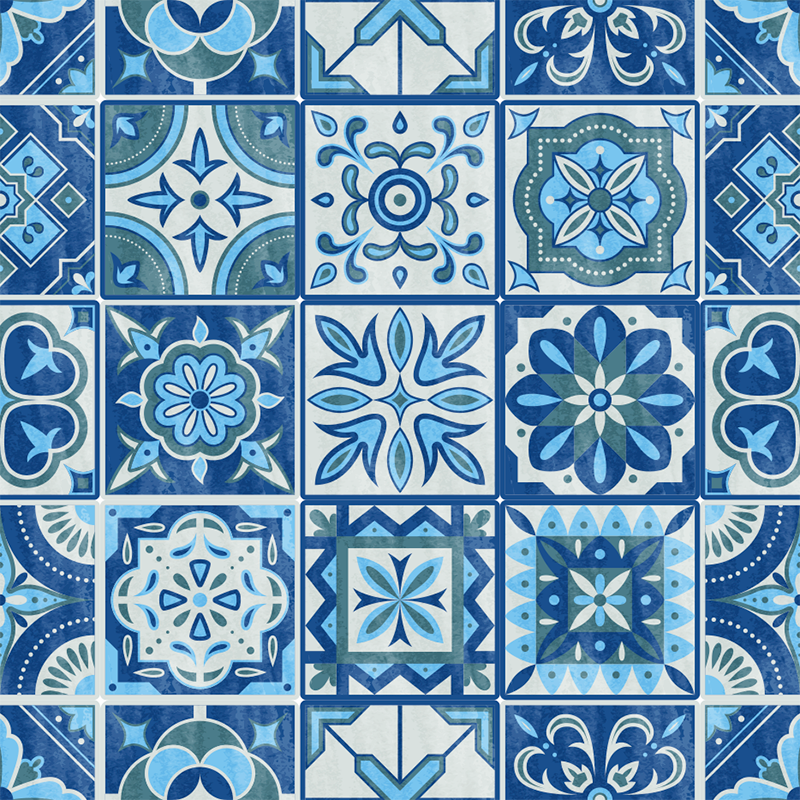 Mutfak pvc halı - talavera desenli mutfak çıkartması - TenStickers