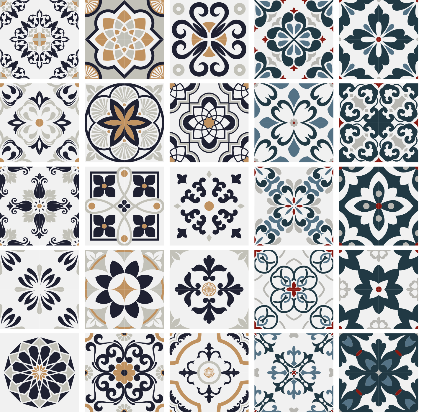 Mutfak pvc halı - vintage fayans Çıkartmaları - TenStickers