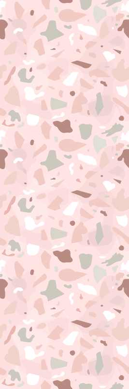 Mutfak pvc halı pembe tonları terrazzo deseni - TenStickers