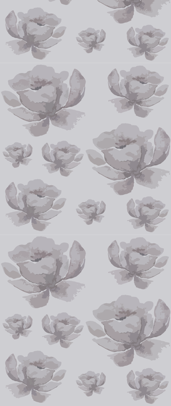 Yatak odası pvc halı gri 80'ler çiçek deseni - TenStickers