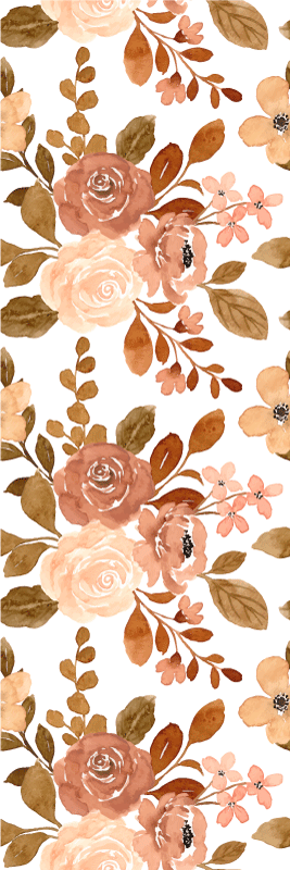 Yatak odası pvc halı zarif pembe pastel çiçekler - TenStickers