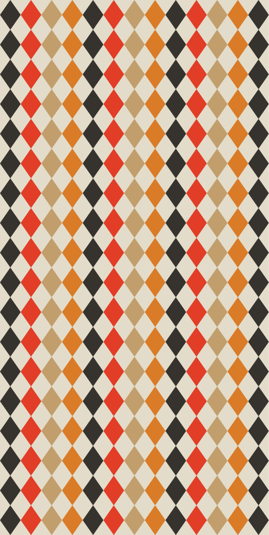 Yatak odası pvc halı çok renkli elmas desenli retro 80 - TenStickers