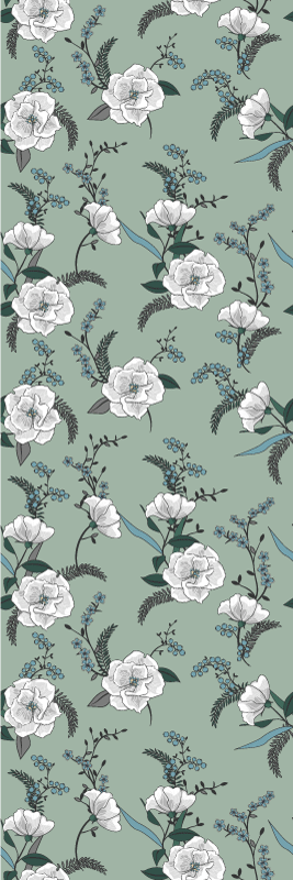 Yatak odası pvc halı beyaz magnolia ağacı - TenStickers